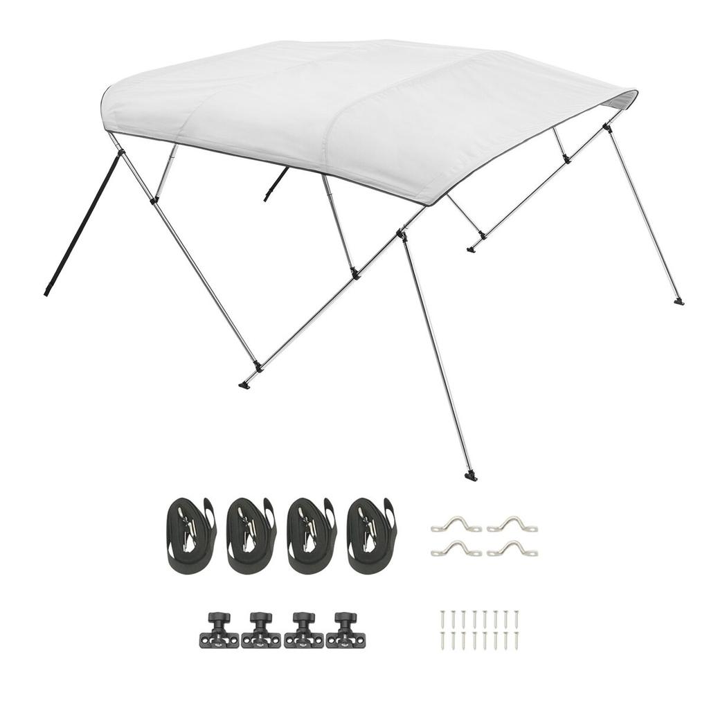 4-Bogen Boots-Bimini-Tops 96"L x(79"-84\")B x 54"H Markisenvordach Hellgrau