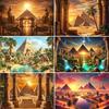 Vintage Pyramid Backdrop Ancient Egypt Pharaoh Desert Photography Background Egyptian Travel Event Decoration Photo Booth Banner