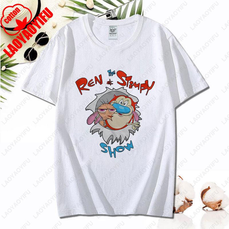 90s Ren Stimpy Show Nicktoons Nickelodeon TV Cartoon Tshirt New Style Nostalgia Childhood Tops Unisex Adult Clothing Cotton Tees