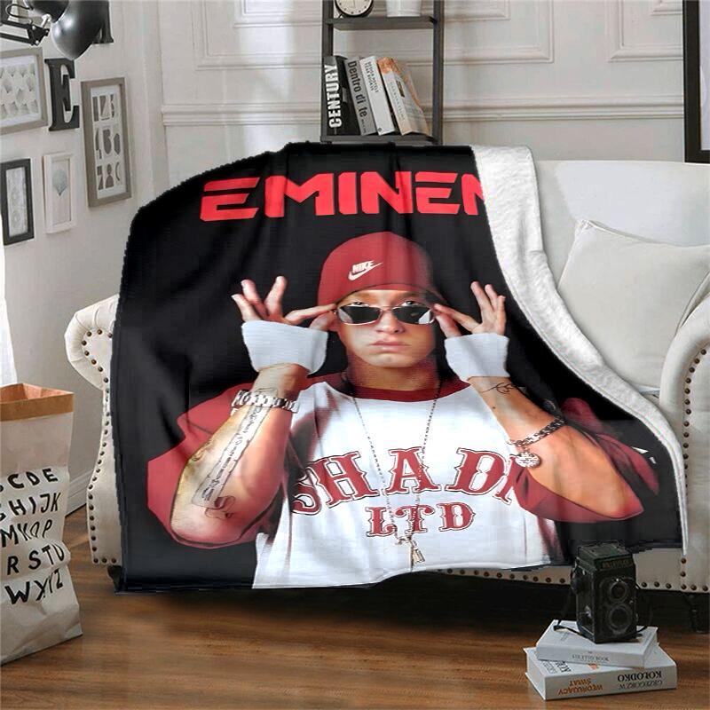Eminem Flannel Blanket Soft All-Season Throw, Design for Camping, Car Travel, Hiking Sofa, Bed, Office Perfect Gift for Parties