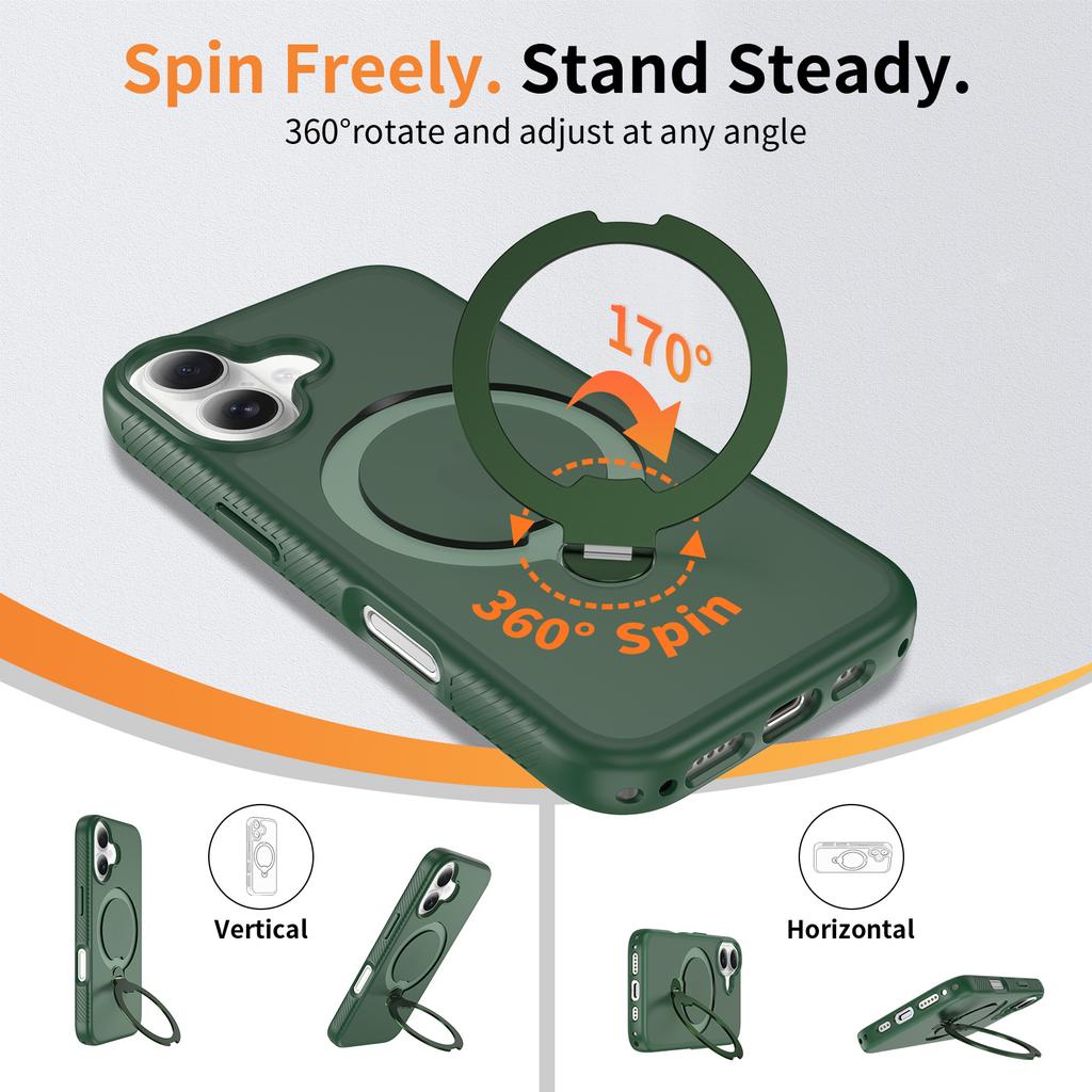 The New Model Is Suitable for Apple 17promax Mobile Phone Case 360 Rotating Magnetic Bracket with Lanyard 17e Mobile Phone Protective Cover