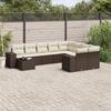 VidaXL Garden Lounge Set with Cushions 10 Pcs, Patio Sofas, Furniture Set, Outdoor Terrace Furniture, Brown 3223062