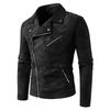 Men's Leather Imitation Leather PU Jacket Large Lapel Light Mature Style Motorcycle Trendy Men's Jacket