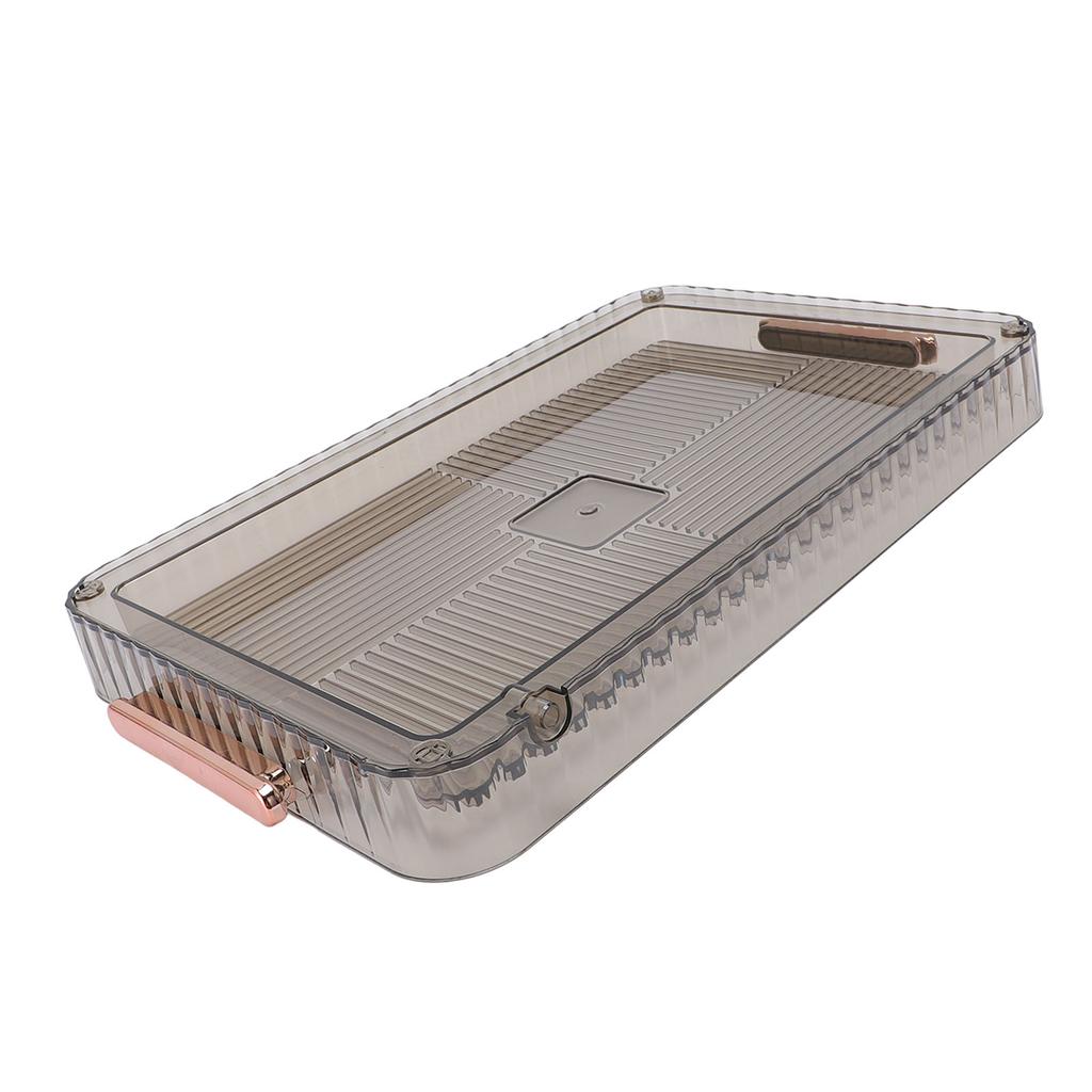 Drainage Tea Tray Plastic Large Capacity Multipurpose Transparent Serving Tray with Handles for