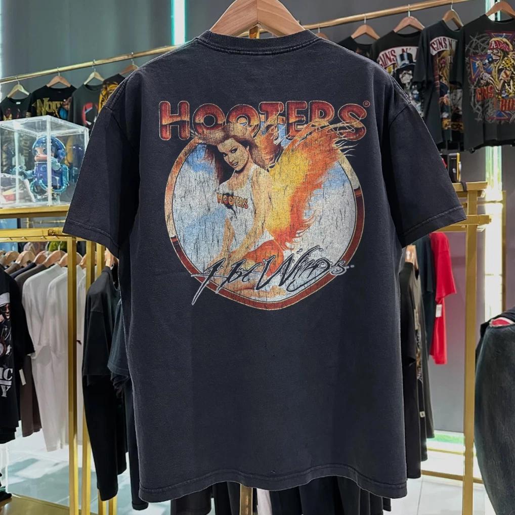 90s Hooters Hotwings Promo T-Shirt Black XXL XL
