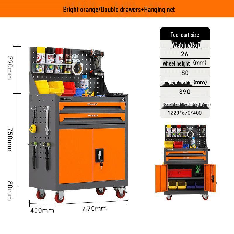 Mobile Tool Cart and Workbench for Auto Repair and Maintenance
