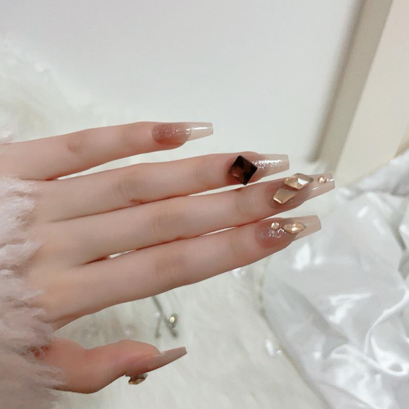 Luxurious Handmade Translucent Nail Tips for Autumn/Winter – Soft Texture, High-Class Feel