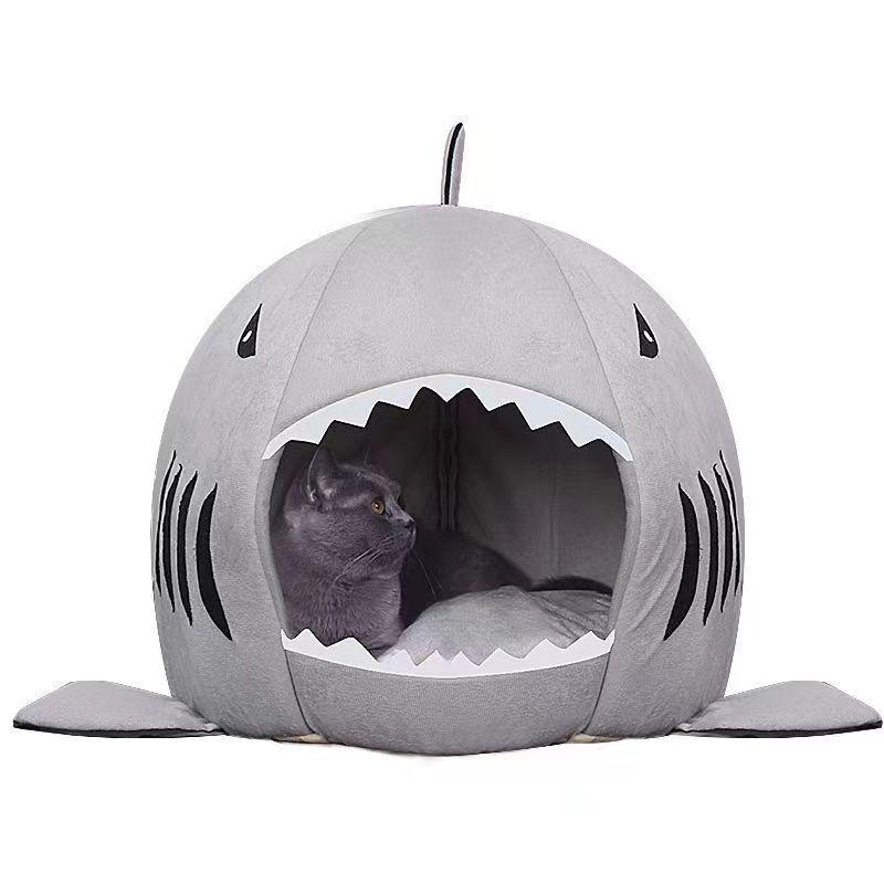 All-Season Cat & Dog Nest: Semi-Closed, Washable, Winter-Warm Pet Bed