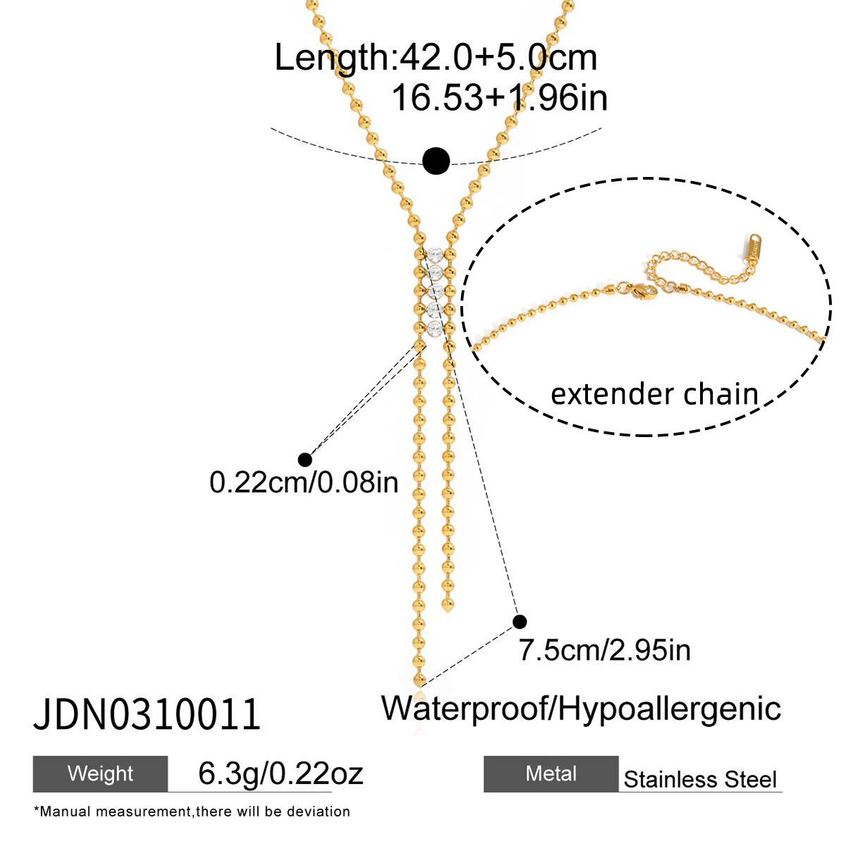 18k gold stainless steel sweater necklace niche fringed rhinestone Y-chain accessories