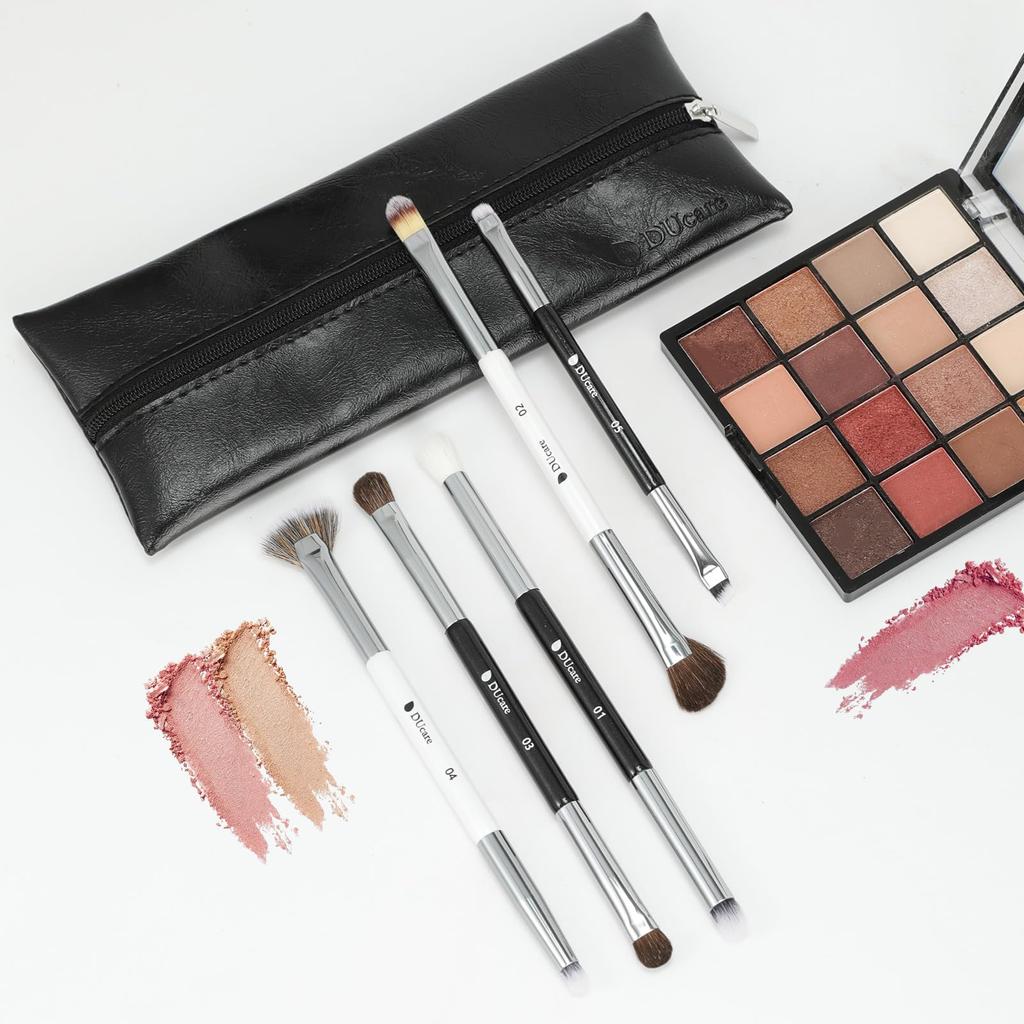 DUcare Eyeshadow Brush Set Dedicated eye makeup made with natural makeup brushes for creating captivating Black 1063 (5 pieces) - brushes, horsehair,