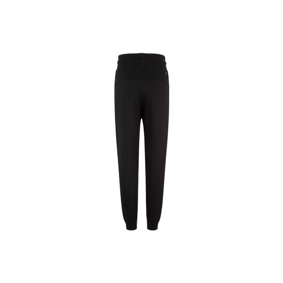 Calvin Klein Drawstring Waist Reflective Letter Print Fleece Joggers Women bottoms Black 4WF2P612-001