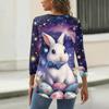 Women's T Shirt Christmas Print 3/4 Sleeve Daily Weekend Fashion Basic Round Neck Regular Top