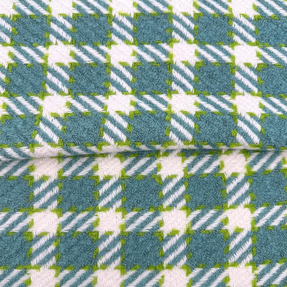 Nordic Houndstooth Throw Blanket Woven Polyester and Wool Blend Fabric Soft Warm Sofa Cover