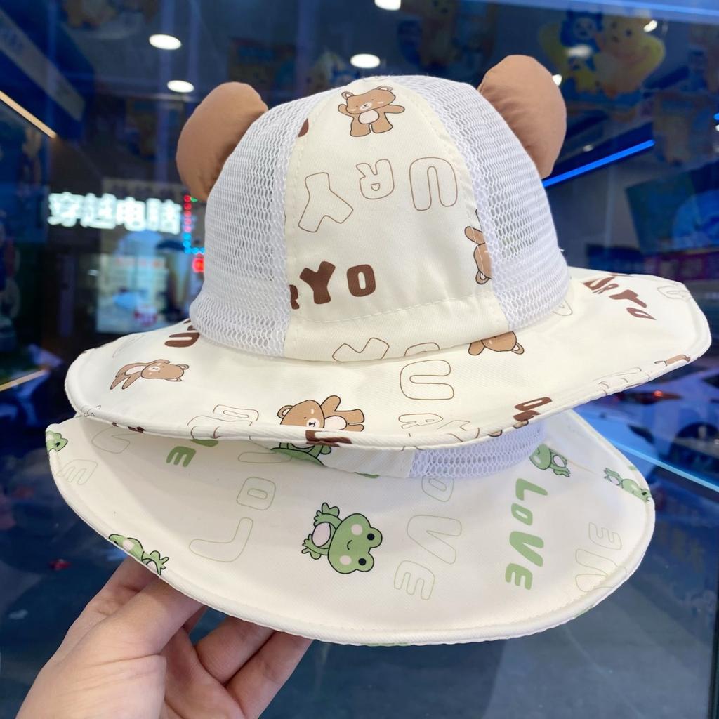 Kids Summer Wide Brim Sun Hat Breathable Mesh Bucket Hat UV Protection Outdoor Cap for Boys and Girls Cute Lightweight