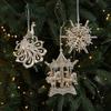 Weihnachtsdekoration Elegante Christbaumhänger Glitzernde Schneeflocken-Ornamente Festliche Weihnachtsanhänger für Girlanden Heimdekoration
