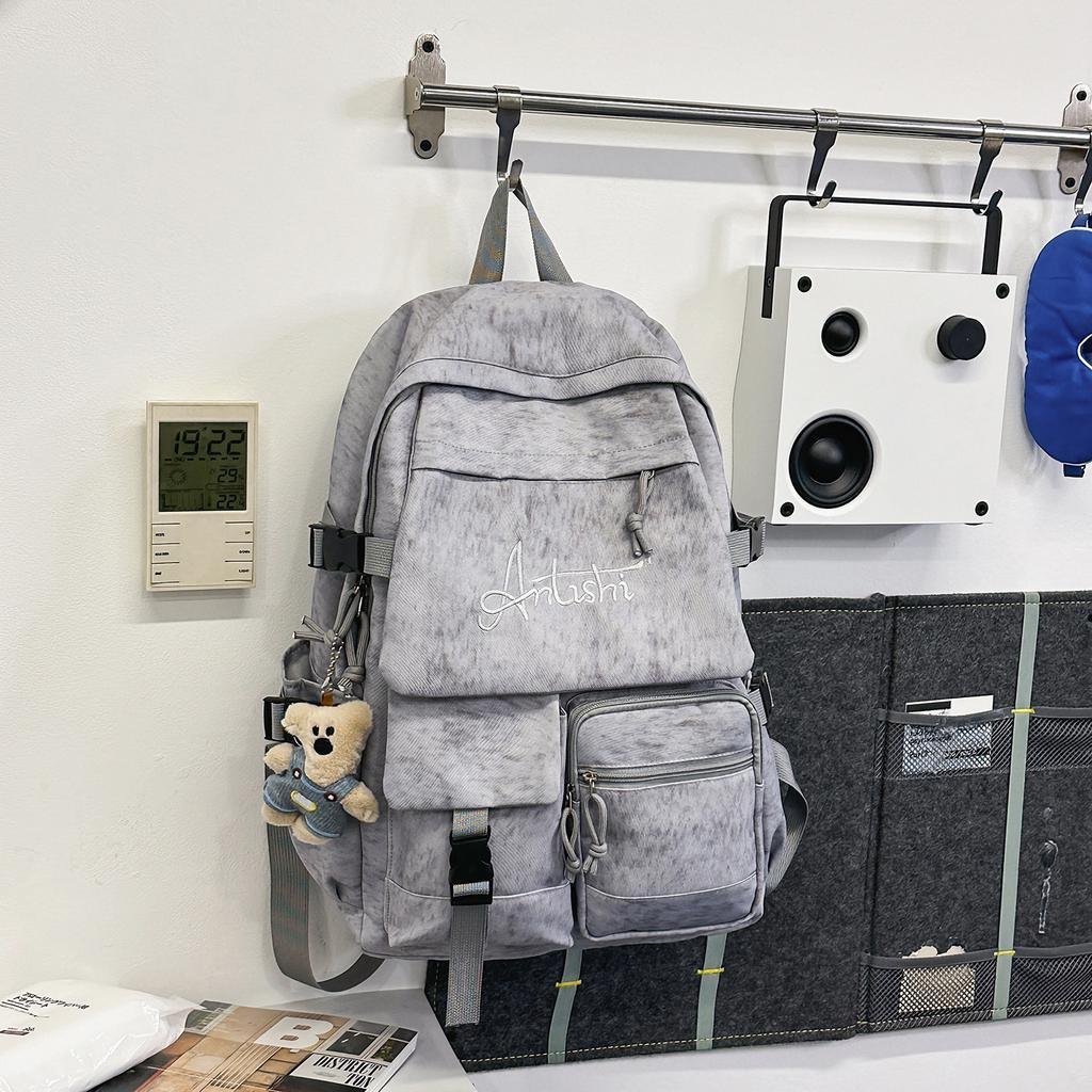 Schoolbag College Style High Value Versatile Commuter Casual Backpack New Backpack Multi-pocket Design Junior High School Student School Bag