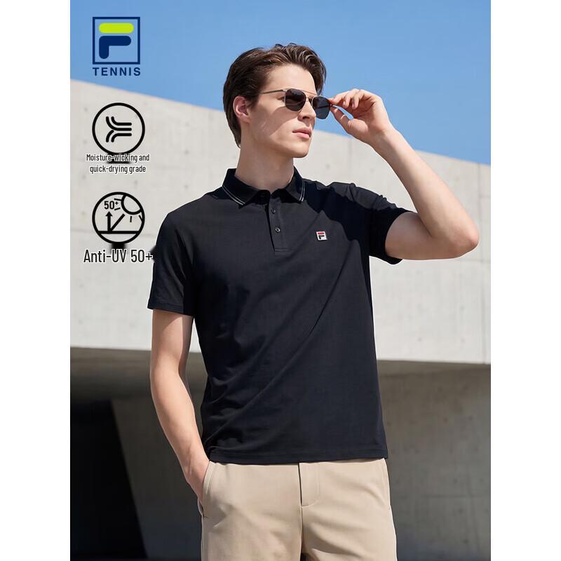 FILA Men s 2026 Summer Knitted Quick-Dry Tennis Polo Shirt L