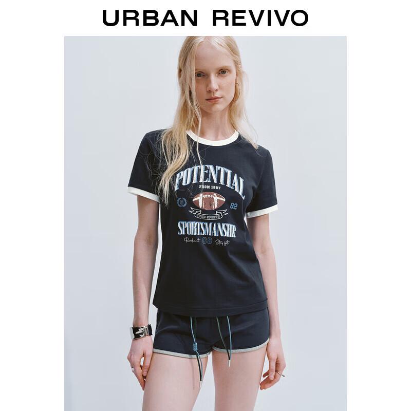 UR2025 Women s Casual Color-block Print Cotton T-Shirt XS