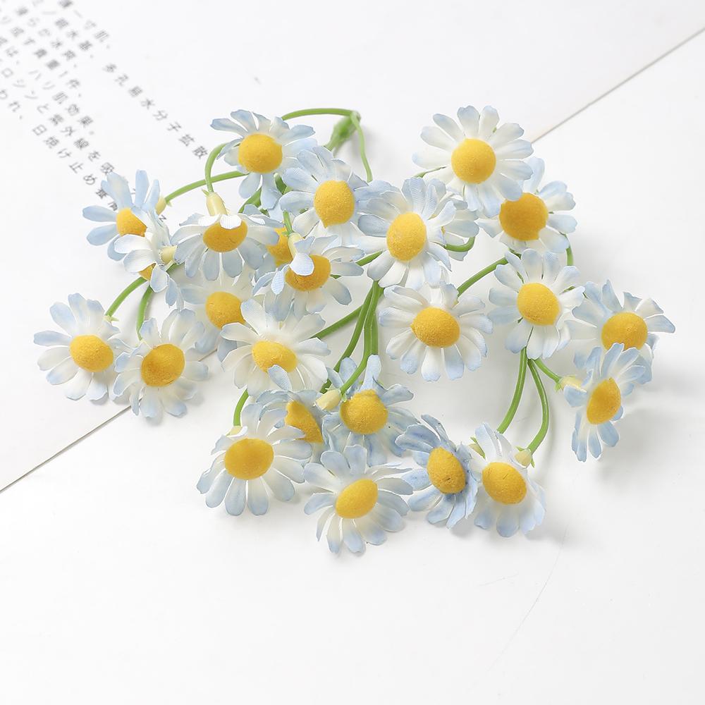 10pcs Artificial Flowers White Beauty Silk Chrysanthemum Simulation Daisy Fake Flowers Decoration For Home Garden Office Decors