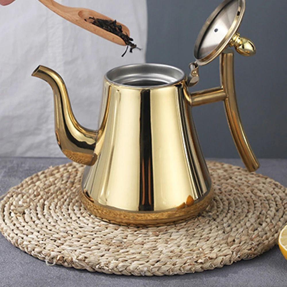 with Lid Tea Pot With Filter Removable Water Kettle With Strainer Stovetop Safe
