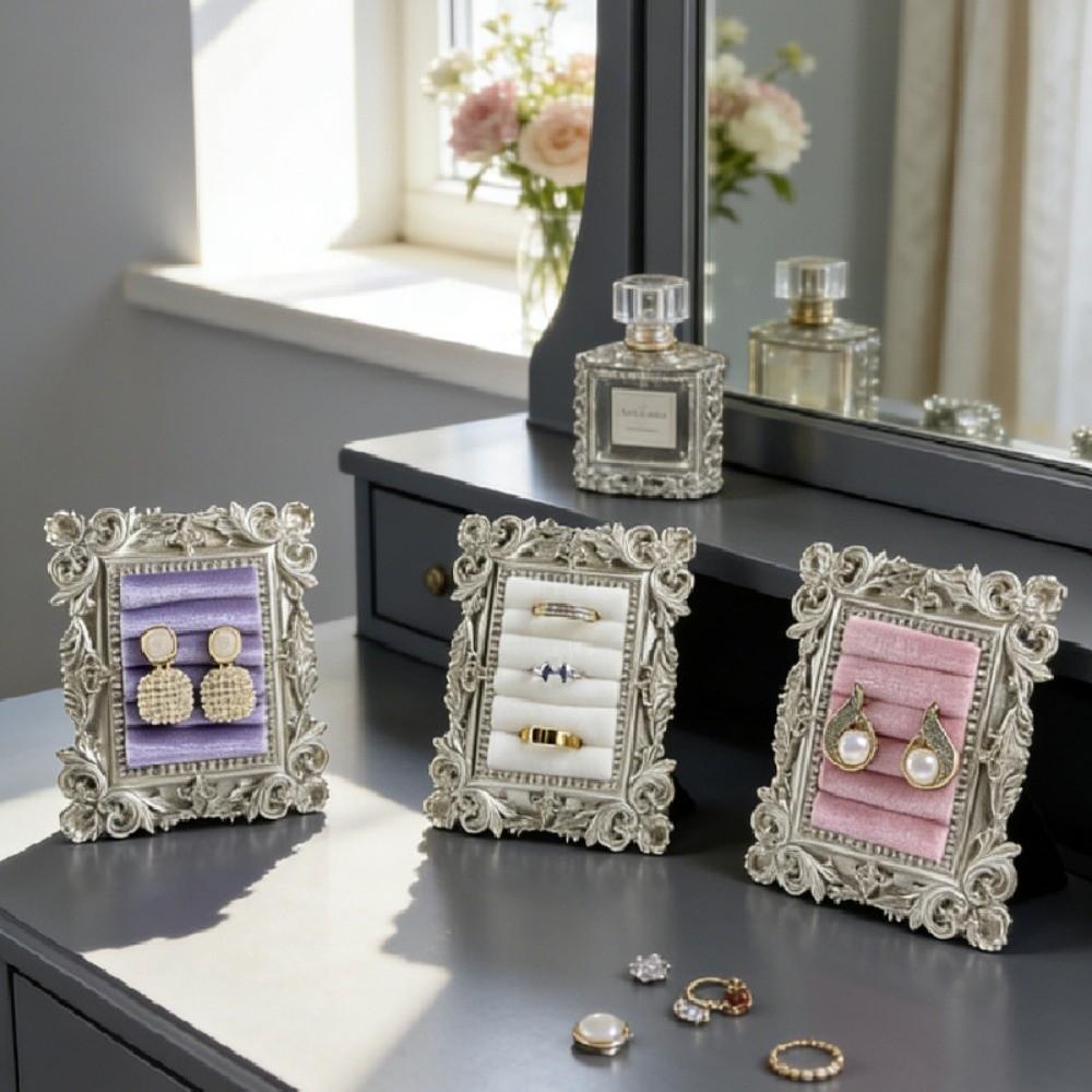 Baroque Design Velvet Earring Tray Mini Jewelry Display Props Wedding & Birthday Gifts