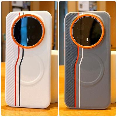 Capa Color-block com Linha Dupla, Carregamento Sem Fio Embutido e Anel Magnético Para Honor Magic 8 Pro 8 7 RSR 7 Lite 6 pro X9D X9c