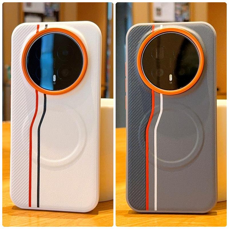 Color-block Dual-Line Built-in Wireless Charging Magnetic Ring Case For Honor Magic 8 Pro 8 7 RSR 7 Lite 6 pro X9D X9c Cover