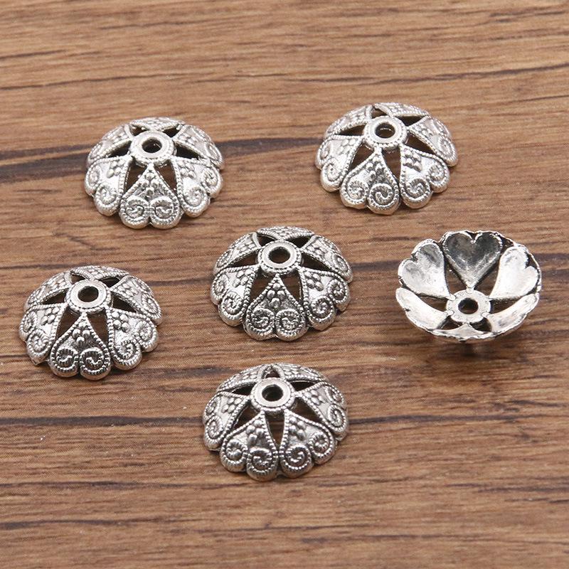 

Античні срібні роздільники-квіти: Багатостильовий, порожнистий дизайн для DIY браслетів та намист