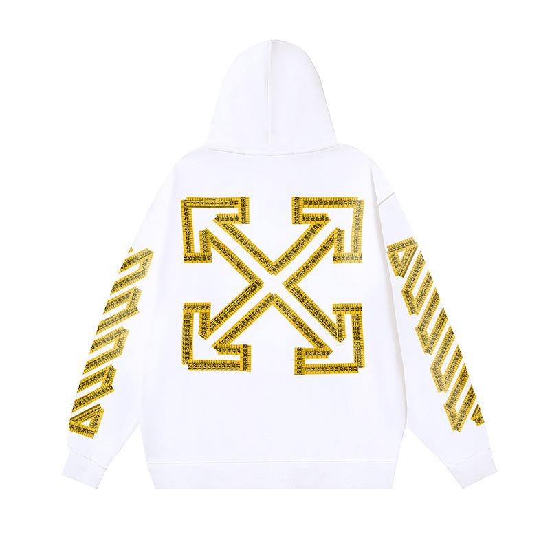 1243 Off-White 2025 Autumn/Winter New Tape Measure Arrow Ruler Tape Printed Hoodie Men's and Women's Hoodie