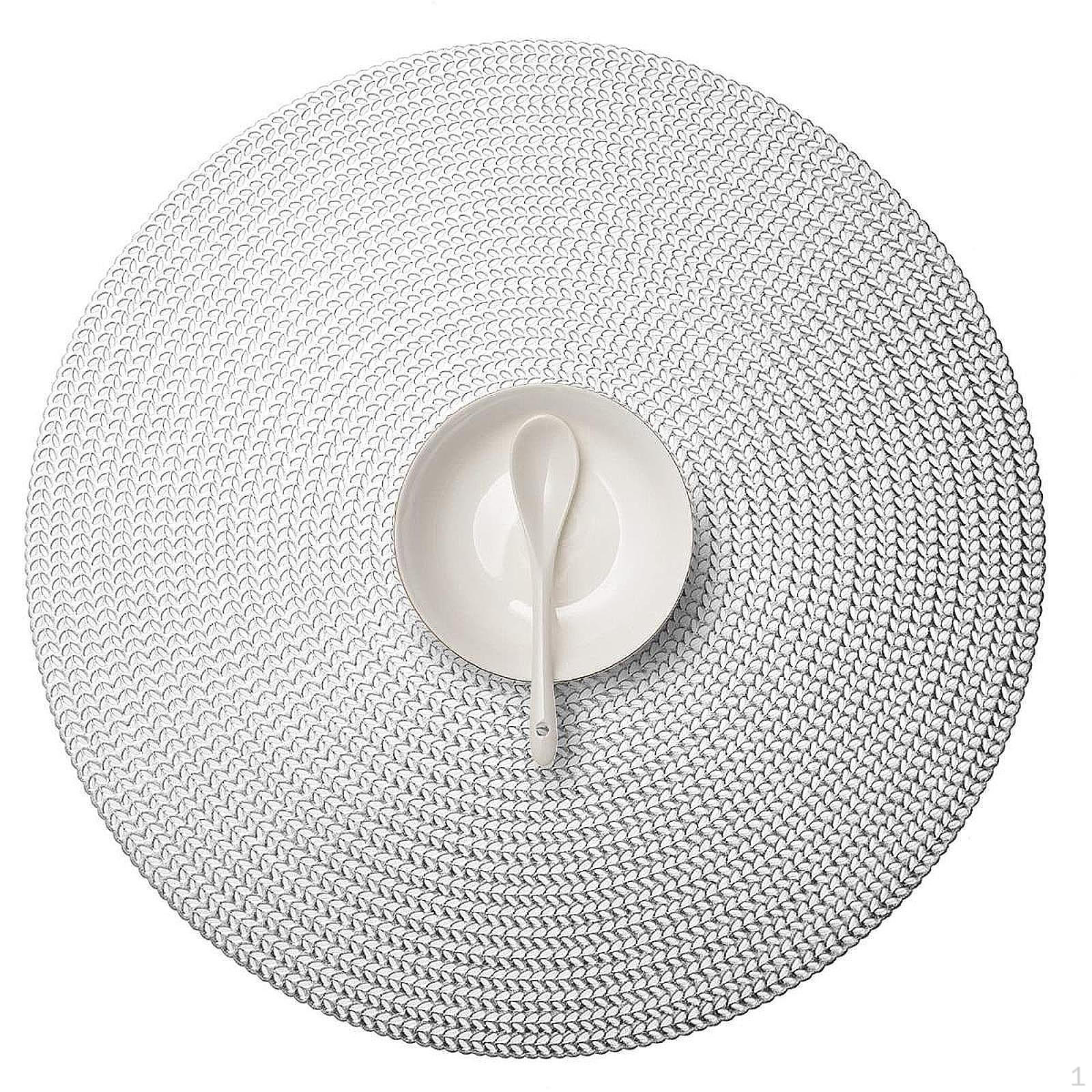 

Плетеный обеденный коврик для сервировки стола, моющийся, термостойкий серебряный