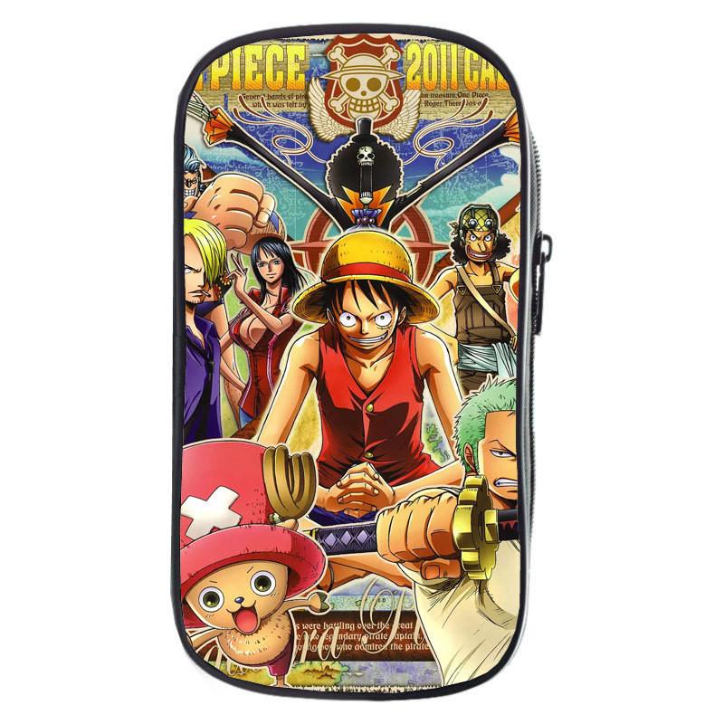 One Piece Luffy Anime Printed Student Single Layer Stationery Storage Pencil Bag For Boys And Girls
