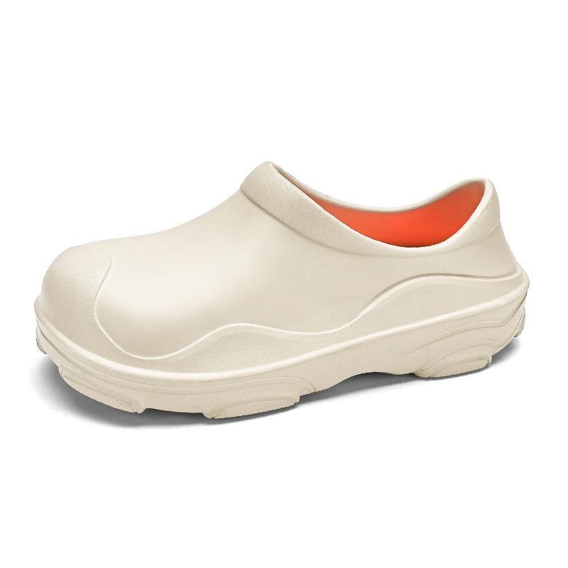 Men'S Bags, Heels, Slippers, Outer Wear, Kitchen Work, Non-Slip Waterproof Sandals, Thick-Soled One-Pedal Non-Porous Hole Shoes