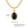 Trendy Natural Oval Necklace for Men Boys,Waterproof Small Natural Stone Geometric Pendant,Energy Magnetic Field Jewelry Gift