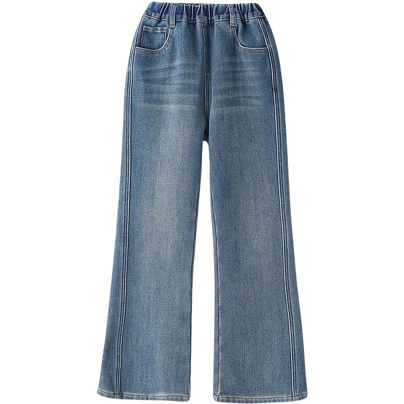 DEESHA Girls Fleece-Lined Flared Denim Jeans 120