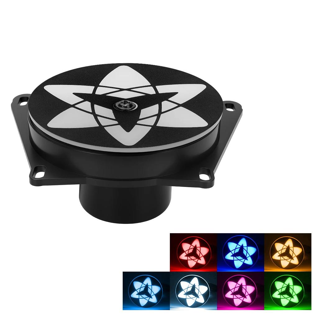 1x Motorcycle LED Anime Cool Rotating Wheel Eyes Decorative Rear Tail Light RGB Angel Eye Aperture Automobile Fog Lamp JDM