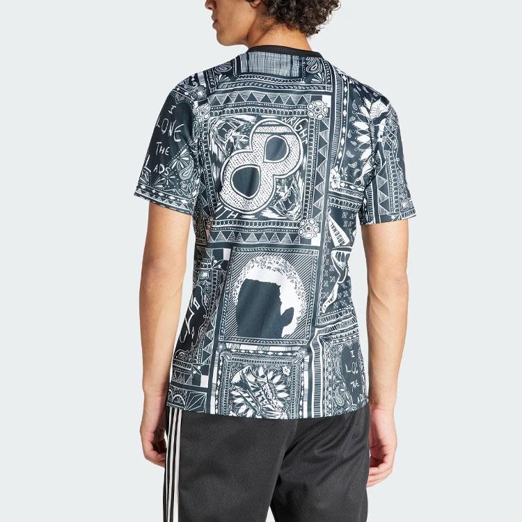 Adidas Arsenal Ian Wright Pre-Match Dry Fit Short Sleeve Football Shirt Men Tops Black IQ2464