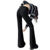 Women's 2026 Spring Black High-Waisted Slim Fit Flared Suit Pants