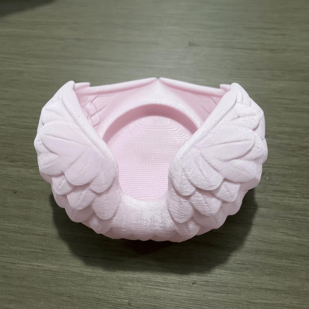 Plastic 3D Printed Wings Candle Holder Stable Candle Cup Jewelry Display Plate Fireplace Decor