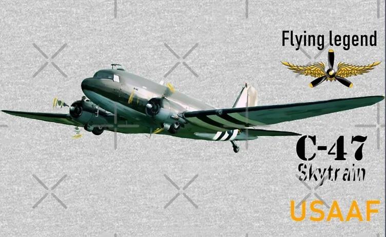 USAAF C47 Skytrain Military Transport Aircraft T Shirt New 100 Cotton Short Sleeve ONeck Casual Mens Tshirts Size S3XL