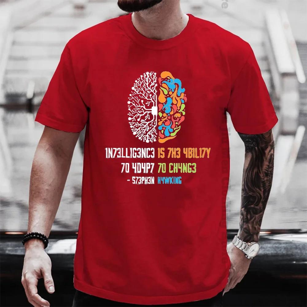 Intelligence Is The Ability To Adapt To Change Tops Men Women Shirt Loose Clothes Cotton Oversize Summer Tshirt Hip Hop Tops Tee
