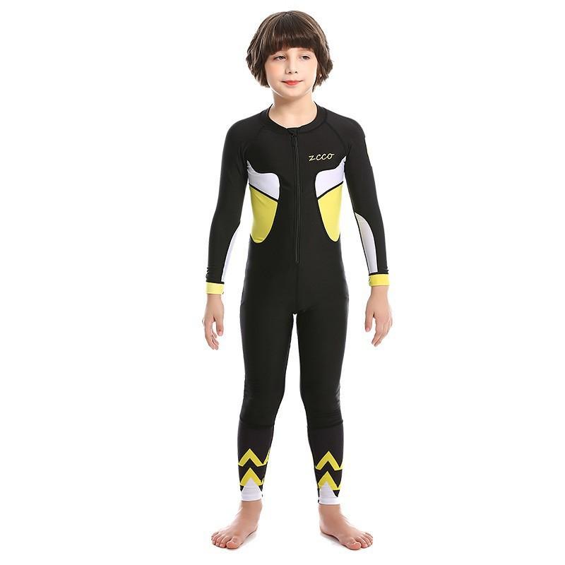 Kids Rash Guard Swimsuit Long Sleeve One-Piece UV Protection Quick Dry Dive Suit Boys Girls XXS 2-3Y