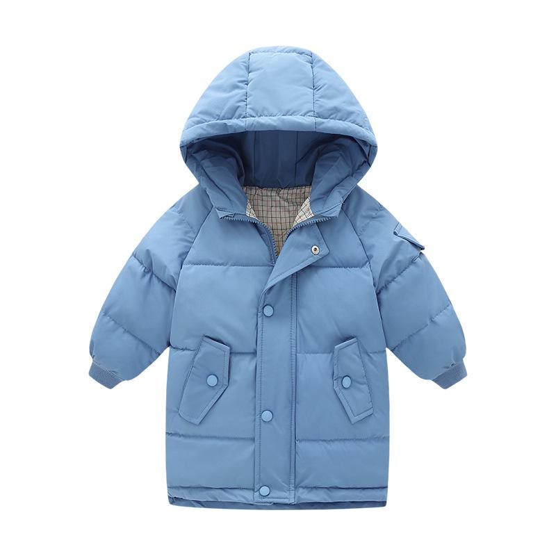 Fashion Children's Down Jacket Boys and Girls Mid-Length Thickened Cotton-Padded Coat
