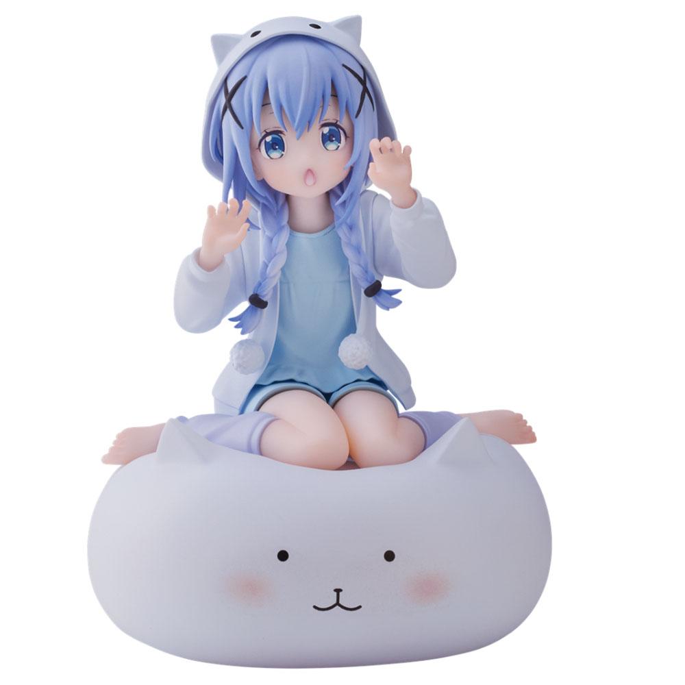 16CM Kafuu Chino Anime Is The Order A Rabbit Kneeling Position Desktop Golf Model Toy Gift Collection Ornaments Crafts PVC
