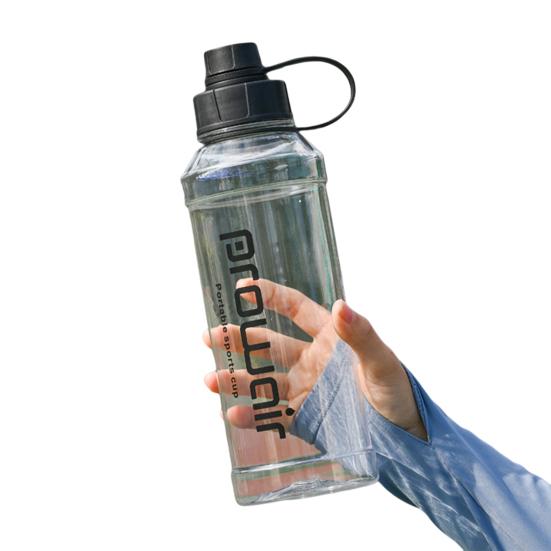 1000ml Sports Water Bottle with Handle Large Capacity Leak-proof Shaker Cup Portable Drinkware Transparent Outdoor Running Cycling Travel