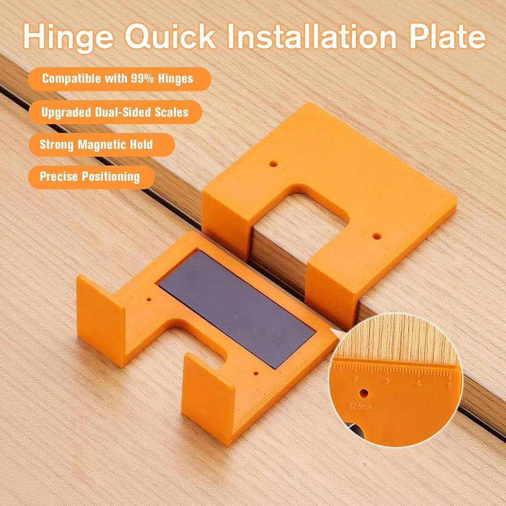 Hinge Installation Positioning Piece with Magnetic Woodworking Quick Installation Point Fixed Plate for Cabinet Door Panel Hing