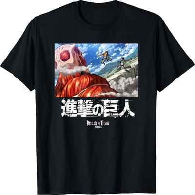 Fighting Colossal Titan Scene Anime T-Shirt