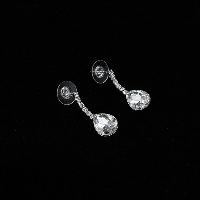 Korean Fashion, Trend Sparkling Rhinestone Water Droplets, Bride Full of Diamonds, Bridal Accessories, Necklaces, Earrings, Sets