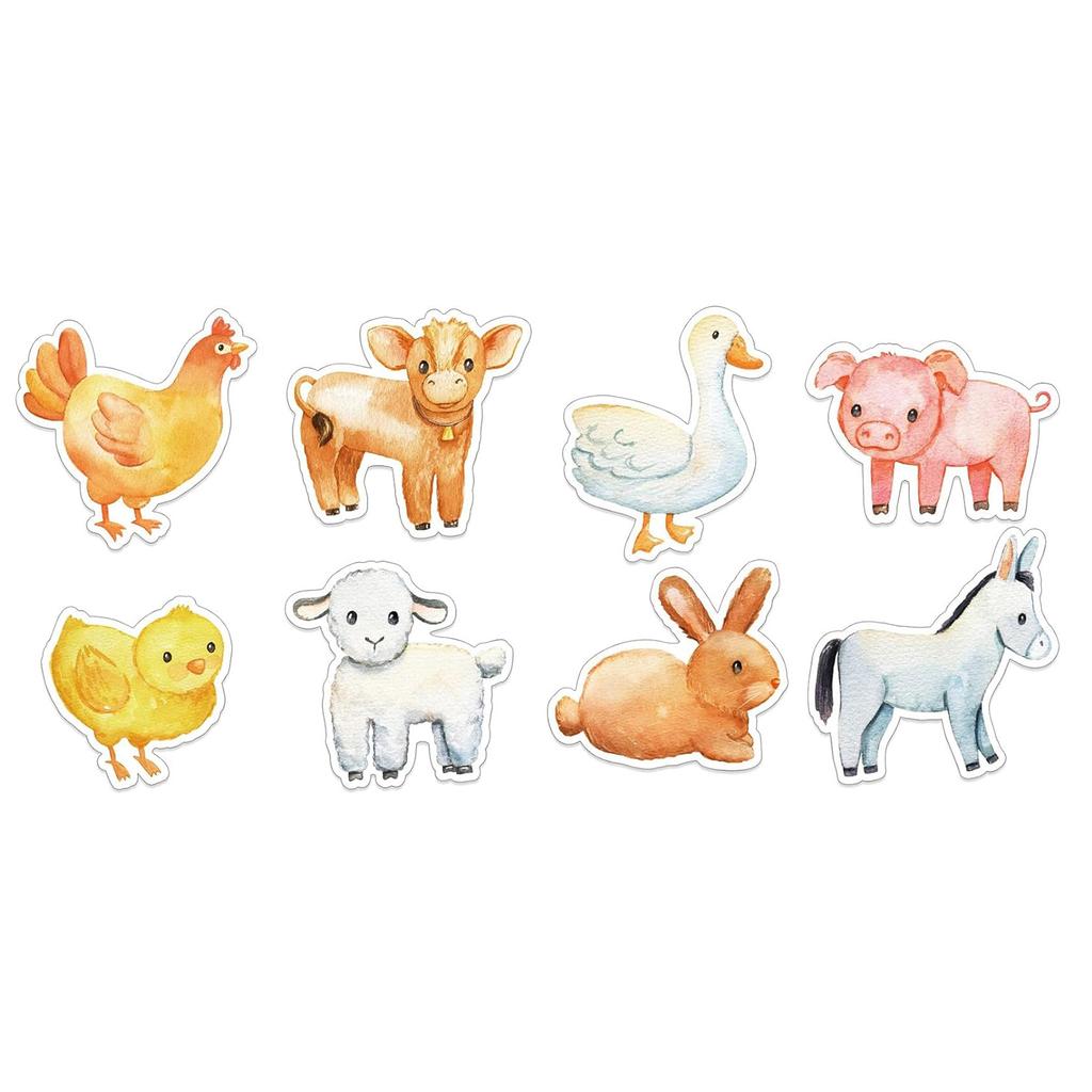 100-500Pcs Cartoon Farm Zoo Animals Stickers Decoration Reward Diy Stickers Scrapbook Skateboard Round Sealing Label Stationery