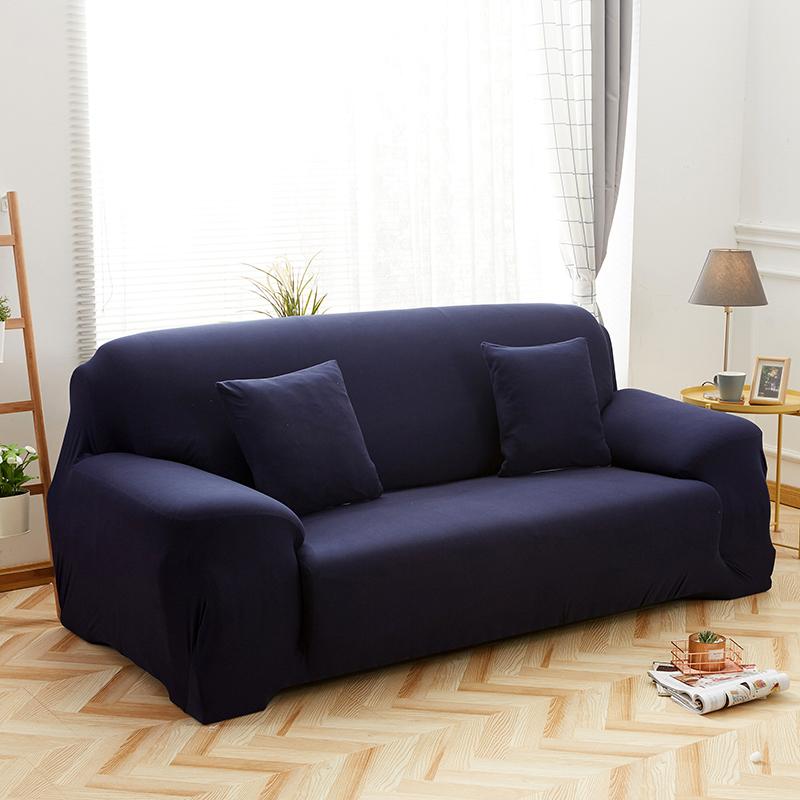 Sofa Covers For Living Room Elastic Solid Corner Couch Cover L Shaped Chaise Longue Slipcovers Chair Protector 1/2/3/4 Seater