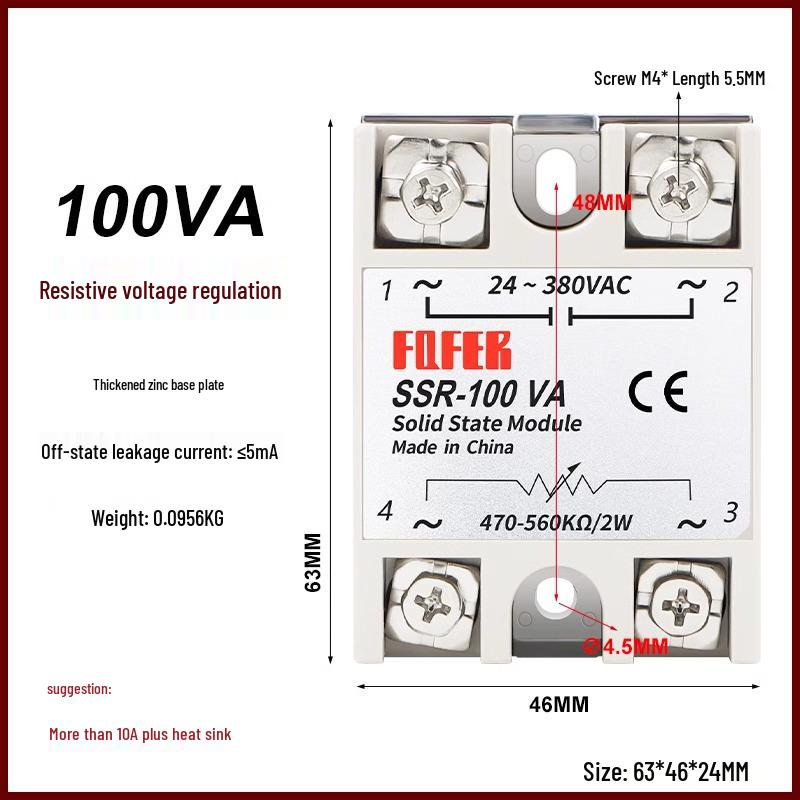 DC-Controlled AC SSR 40DA 25A 60DA 80DA 100DA-H 40DD VA Single-Phase Solid State Relay